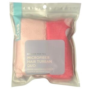 Bliss Microfiber Hair Turban Duo in Pink